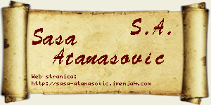 Saša Atanasović vizit kartica